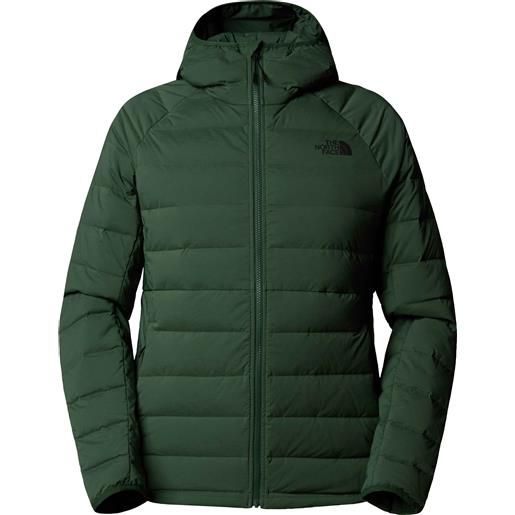The North Face - piumino con cappuccio - m belleview stretch down hoodie pine needle per uomo - taglia s - verde