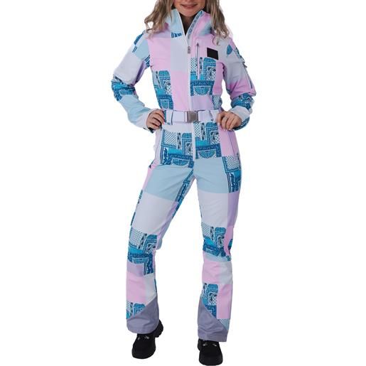 OOSC - tuta da sci - patchwork women's ski suit per donne - taglia xs, s, m, l - viola