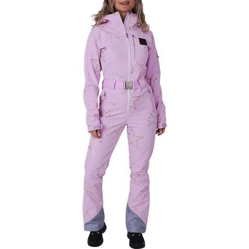 OOSC - tuta da sci - pink with metallic stars women's ski suit per donne - taglia xs, s - rosa