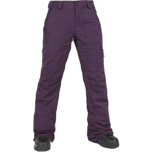 Volcom - pantaloni impermeabili e isolanti - knox ins gore-tex pant blackberry per donne - taglia xs, m - rosso