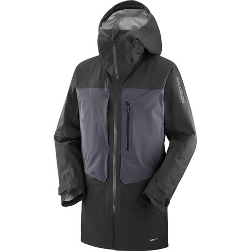 Salomon - giacca di protezione - stance 3l long jacket m deep black/periscope per uomo - taglia m, l, xxl - nero