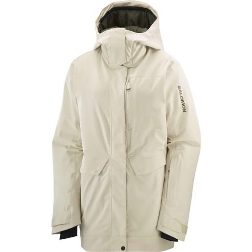 Salomon - giacca da sci isolante - stance cargo jacket w almond milk per donne - taglia xs, s, m, l - bianco