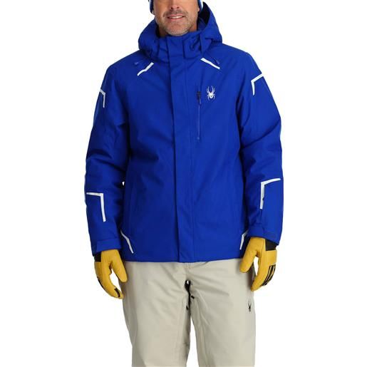 Spyder - giacca isolante da sci - copper jacket electric blue per uomo in poliestere riciclato - taglia m, l, xl