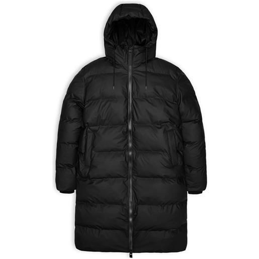 Rains - piumino lungo impermeabile - alta long puffer jacket black per uomo - taglia xs, s, m, l - nero