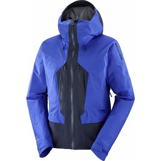 Salomon - giacca di protezione - mtn gore-tex 3l jacket m surf the web/carbon per uomo in pelle - taglia s - blu