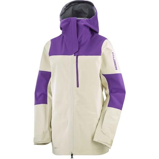 Salomon - giacca da sci resistente - stance 3l jkt w almond milk/royal purple per donne - taglia xs, m, l - bianco
