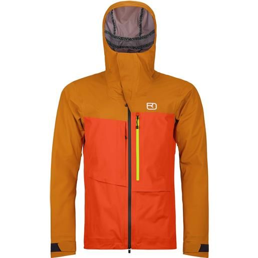 Ortovox - giacca da freeride - 3l ravine shell jacket m hot orange per uomo - taglia s, m - arancione