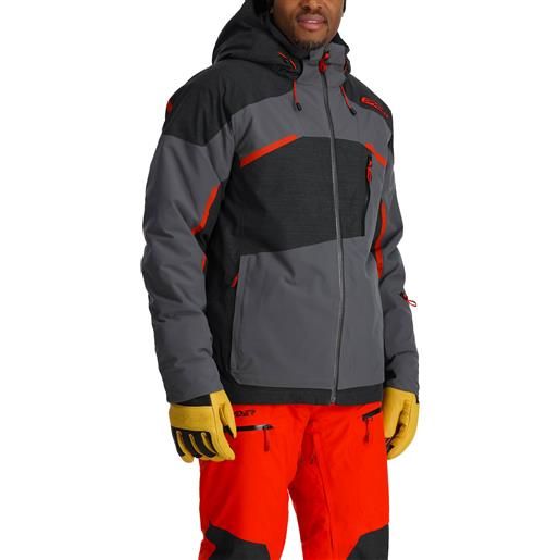 Spyder - giacca isolante da sci - leader jacket polar per uomo in poliestere riciclato - taglia s, m, l, xl - grigio