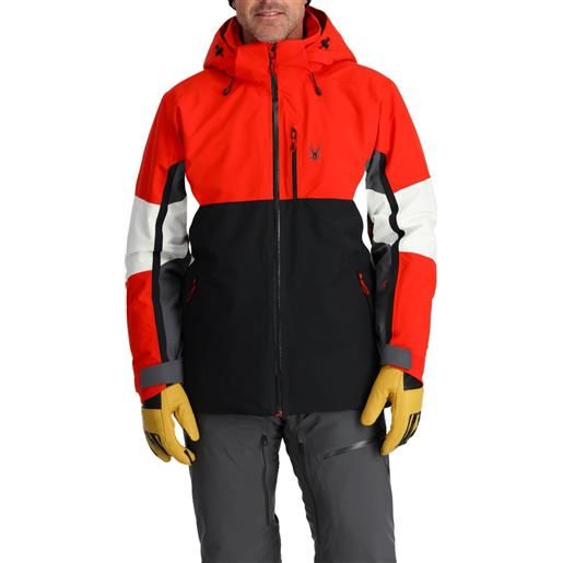 Spyder - giacca tecnica impermeabile e traspirante - epiphany jacket volcano per uomo in pelle - taglia m - rosso