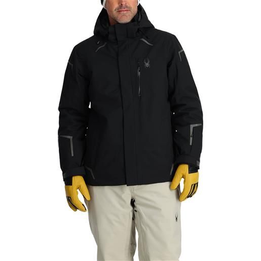 Spyder - giacca isolante da sci - copper jacket black per uomo in poliestere riciclato - taglia m, l, xl - nero