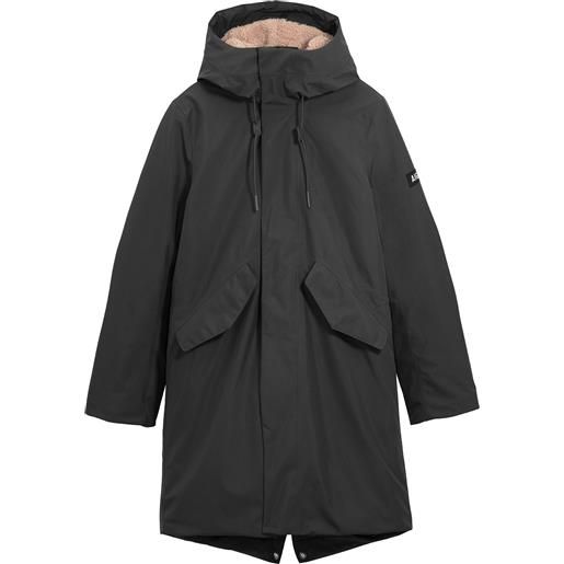 Aigle - parka lungo, caldo e impermeabile - parka lungo gore-tex 2l con cappuccio nero per uomo in pelle - taglia m, l