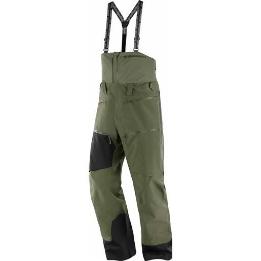 Salomon - salopette impermeabile e traspirante - qst gore-tex pro bib m olive green/deep black per uomo - taglia s, m, l - kaki