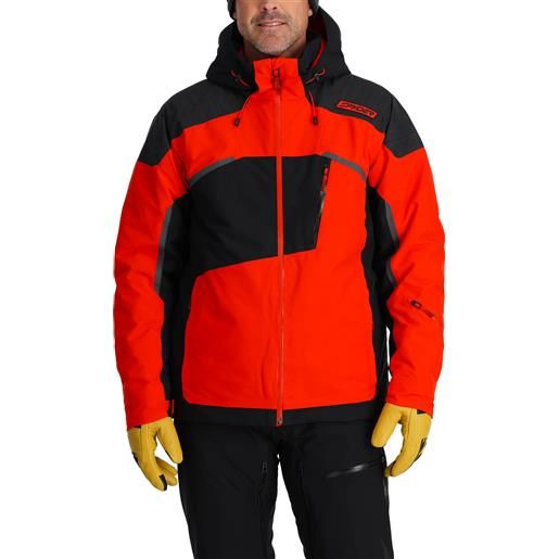 Spyder - giacca isolante da sci - leader jacket volcano per uomo in poliestere riciclato - taglia m, xl - rosso