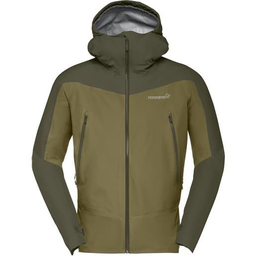 Norrona - giacca di protezione in gore-tex® - falketind gore-tex jacket m's olive night/olive drab per uomo - taglia s, m, l, xl - kaki