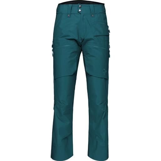 Norrona - pantaloni da sci isolanti - lofoten gore-tex insulated pants m's everglade per uomo in pelle - taglia s, m - verde