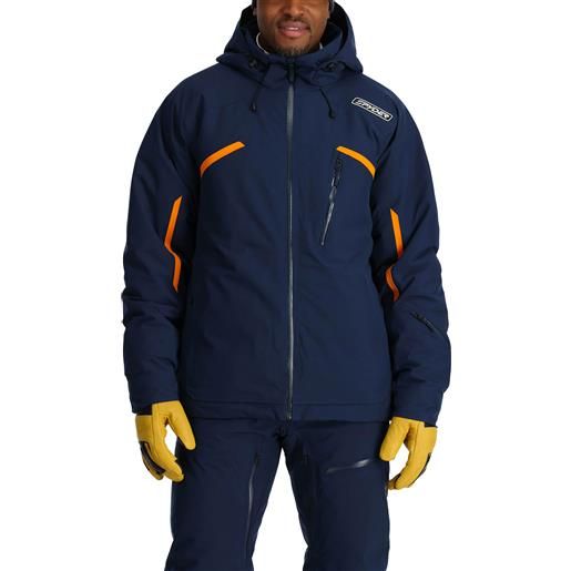 Spyder - giacca isolante da sci - leader jacket true navy per uomo in poliestere riciclato - taglia m, l, xl - blu navy