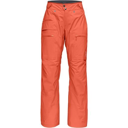 Norrona - pantaloni da scialpinismo in gore- tex® pro - lyngen gore-tex pro pants w's orange alert per donne in pelle - taglia xs - arancione