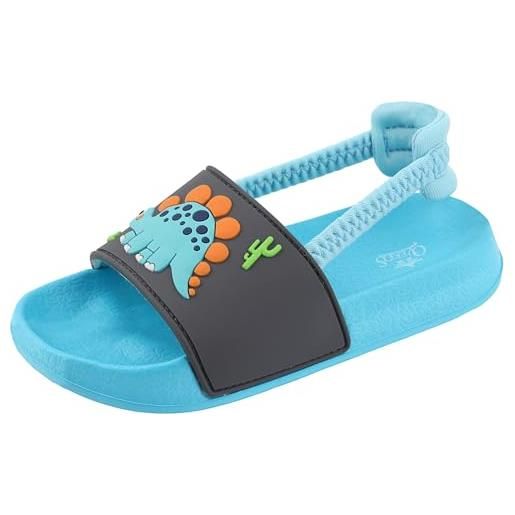 Lanivic sandali estive ragazzi pantofole da piscina banda elastica antiscivolo bambini ciabatte da spiaggia ada interno e da esterno 31 eu