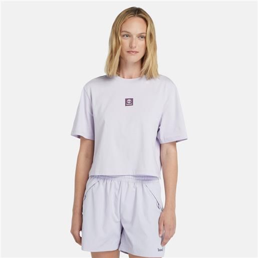 Timberland t-shirt con logo da donna in viola viola