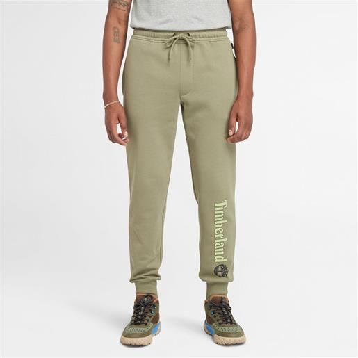 Timberland pantaloni sportivi con logo da uomo in verde verde