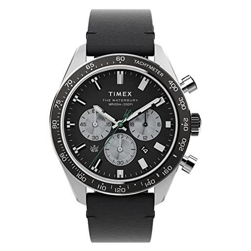 Timex orologio cronografo quarzo uomo con cinturino in pelle tw2v42500