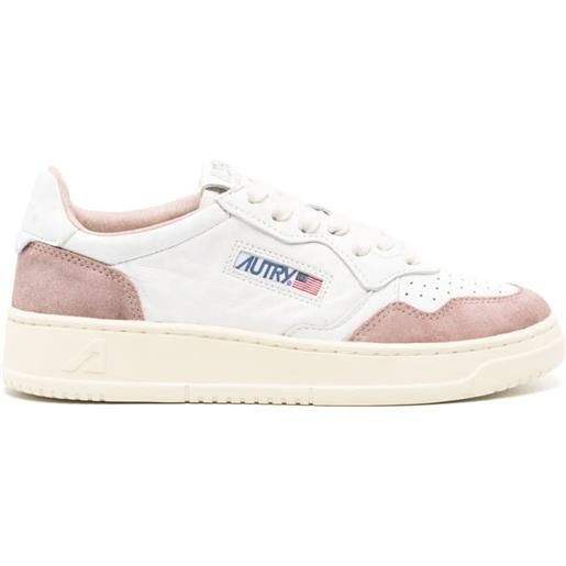 AUTRY sneakers medalist low in suede rosa e pelle