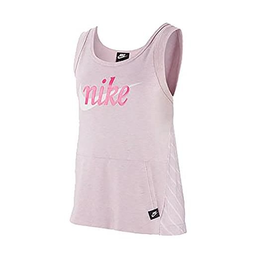 Nike - tanktop unisex per bambini nsw, unisex - bambini, canotta per bambini, aq9166, schiuma rosa/bianco. , l