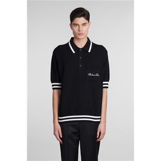 Balmain polo in lyocell nero