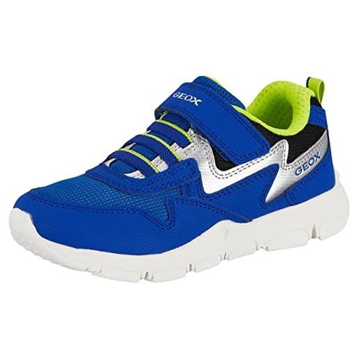 Geox j new torque boy, scarpe da ginnastica bambini e ragazzi, blu (navy/silver), 32 eu