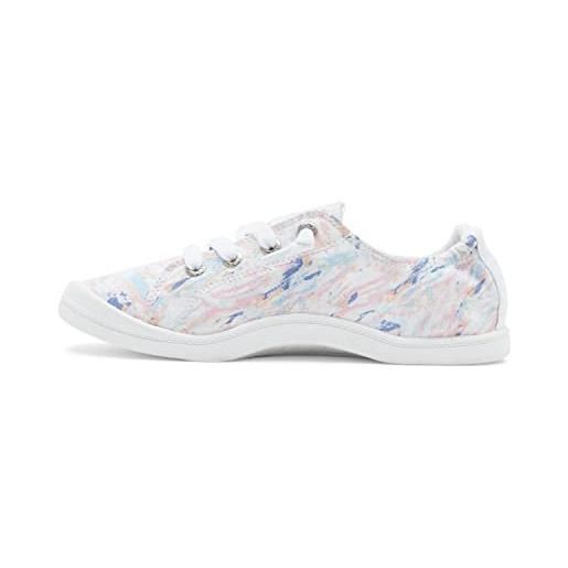 Roxy bayshore-sneaker senza lacci, scarpe da ginnastica donna, bianco flo blu crazy pink exc, 41 eu