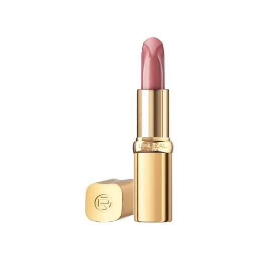 L'Oréal Paris rossetto per una finitura setosa e 12 ore di umidità, 75% ingredienti nutrienti, colore riche satin nude, colore: 601 worth it, 4 g