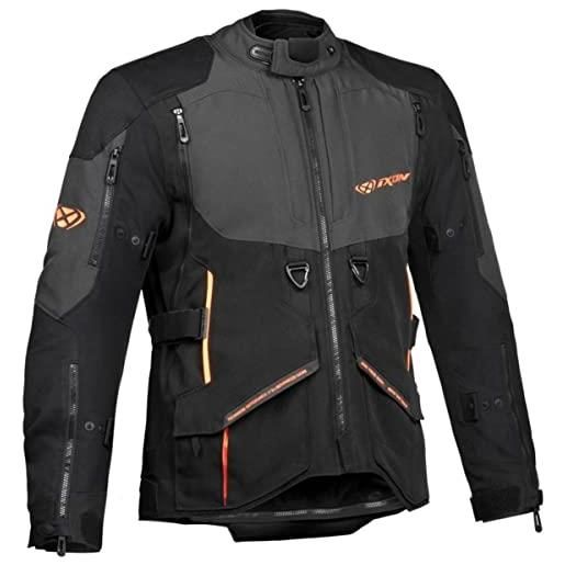 Ixon, giacca moto ragnar black anthracit orange, xl