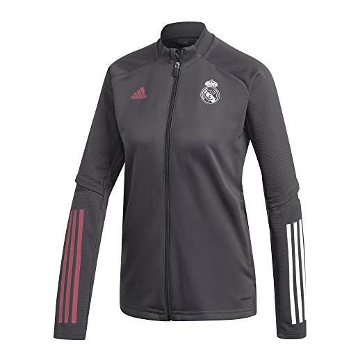 adidas real madrid adidas stagione 2020/21 - giacca con cerniera per allenamento ufficiale da donna, donna, gd9460, grigio, xl
