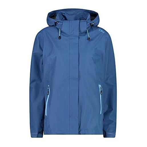 CMP giacca impermeabile da donna, con cappuccio rimovibile, 32 x 5826, blu dusty, 42, blu polveroso, 48