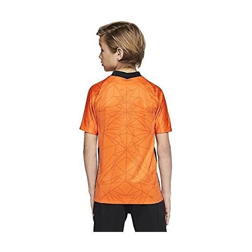 Nike knvb y nk brt stad jsy ss hm, t-shirt unisex bambini, safety orange/black, m