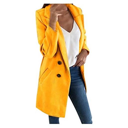 Generic sciarpa in giallo senape nobile lana lunga blend femminile capispalla cappotti giacca sottile donna cappotto cappotto cappotto lungo donna maglione donna, giallo. , m