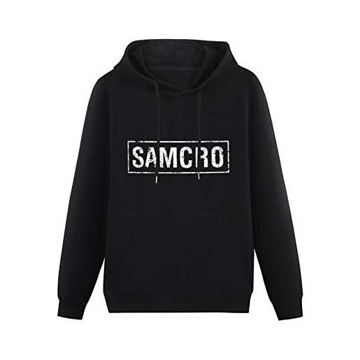 AuduE mens samcro distressed pullover hoodie hooded top unisex mens ladies hooded sweatshirts size xl black
