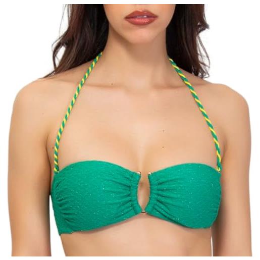 VERDISSIMA bikini fascia estraibile s3j se30 + slip fiocchi s3j se44, smeraldo v00016, 3