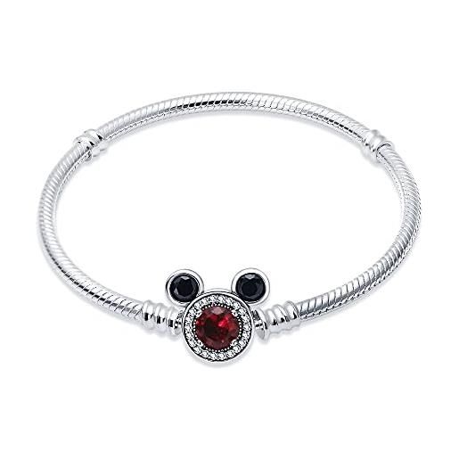 HappyStar Bracciale per charm, bracciale donna argento 925, Bracciale da  donna, Bracciale classico dell'amore, compatibile con i charms Pandora. :  : Moda