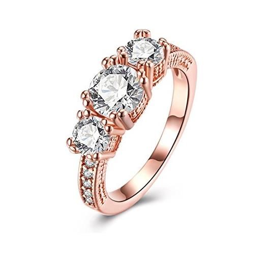Blisfille, anello nuziale da uomo in oro bianco con cuori di diamanti e acciaio inossidabile, 19, colore: rose gold, cod. Zcl12y11rq3254