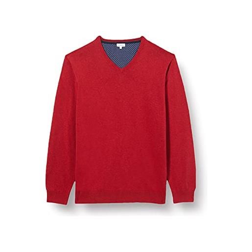 Seidensticker felpa con scollo a v maglione, colore: rosso, s uomo