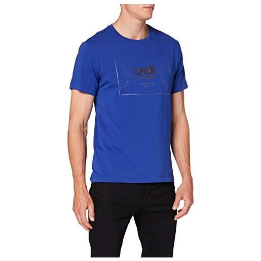 Roberto Cavalli cavalli class t-shirt uomo, blu cina, m