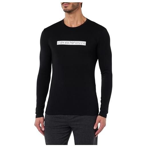 Emporio Armani maglietta da uomo con logo t-shirt, nero, m