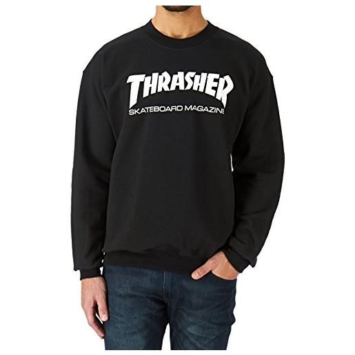 Thrasher skate mag logo crew sweat grey heather (s, nero)