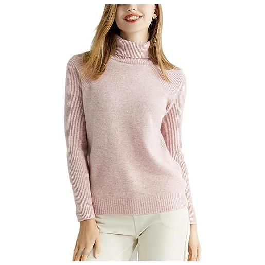 SaoBiiu maglione da donna in cashmere maglione lavorato a maglia in lana merino maglione pullover vintage invernale pink xxl