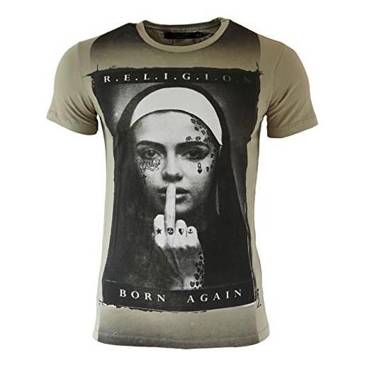 Religion maglietta da uomo born again, cachi, m