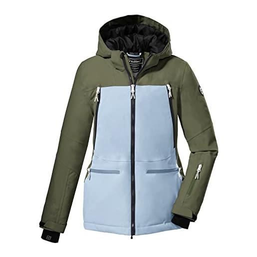 Killtec (kilah) girl's giacca da sci/giacca funzionale con cappuccio e paraneve ksw 175 grls ski jckt, blu ghiaccio, 140, 38780-000