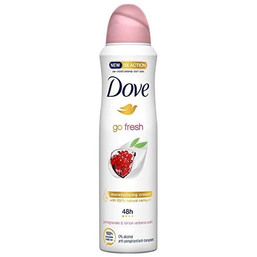 Dove women - 6 deodoranti spray anti-perspirante, go fresh melograno, 250 ml