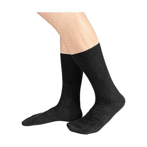 SalGiu calze sanitarie 80% lana (6 paia) uomo corte senza elastico invernali (45/47, 6 paia (2 blu 2 nere 2 grigio))