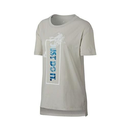 Nike 889538, maglietta donna, grigio fumo/bianco, s